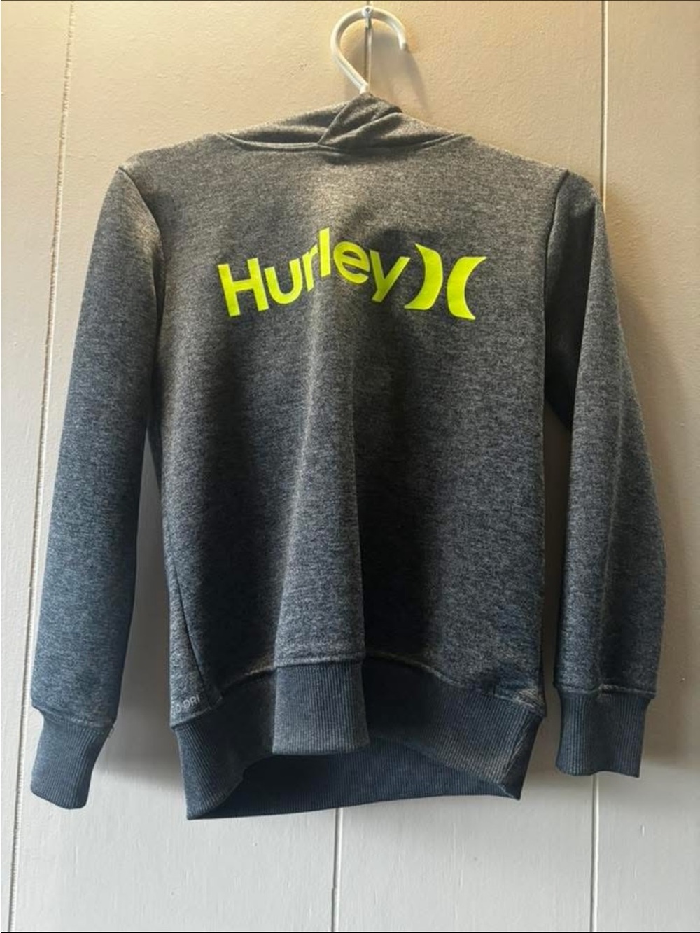 Hurley Dark Gray Pullover with Neon Yellow Logo